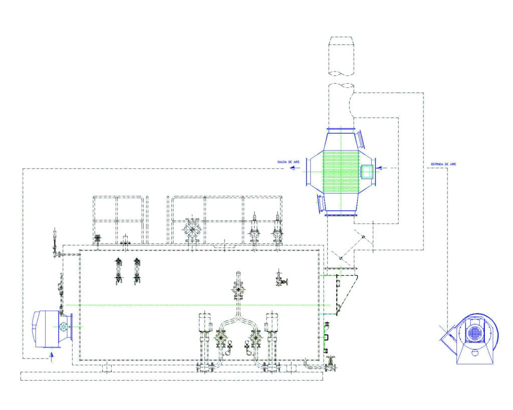 Precalentadores de aire- Esquema de una instalacion en sala de calderas - Soluciones Integrales de Combustion